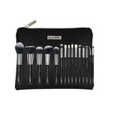 Set of 15 Makeup Brushes, Luxorise, Silver, Bag included