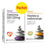 Coenzym Q10 120 mg, 40 Kapseln + Vitamine und Multimineralien, 30 Tabletten, Alevia