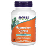 Magnesium Citrate, 200 mg, 100 tablets, Now Foods