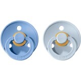 BIBS Colour Suzete din cauciuc natural, mărimea 1 - Sky Blue/Baby Blue, 2 buc