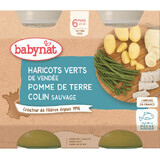 Babybio Menu Aardappelen en sperziebonen met zeesnoek 2 x 200 g