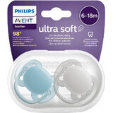 Philips Avent Sucette Ultrasoft Sucette Premium Neutre 6-18m garçon 2 pcs