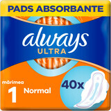 Șervețele sanitare Always Ultra Normal cu aripi 40 buc