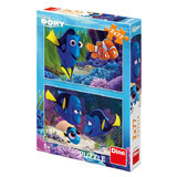 Puzzle 2 in 1 Alla ricerca di Dory, 5 anni+, 2x77 pezzi, Dino Toys