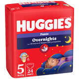 Elite Soft Overnights Nachtschlüpfer Elite Soft Overnights Nr.5, 12-17 kg, 24 Stück, Huggies