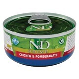 Nassfutter mit Huhn und Granatapfel für Katzen N&D Prime Adult, 70 g, Farmina