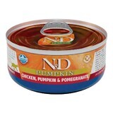 Nassfutter mit Huhn, Kürbis und Granatapfel für Katzen N&D Pumpkin, 70 g, Farmina