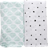 MOTHERHOOD Muslin Blanket 2pcs Mint Boats 100x120cm 1×2pcs