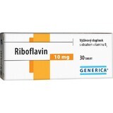 GENERICA Riboflavin 10 mg 1×30 tbl, Nahrungsergänzungsmittel