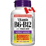 WEBBER NATURALS Vitamin B6+B12+F Folsäure 1×120 cps, Nahrungsergänzungsmittel