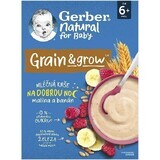 Gerber Natuurlijke Melkpap Tarwe-Aver 1×220 g, framboos en banaan (vanaf 6 maanden)