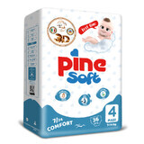 Pine Soft 3D, diapers, size 4, Maxi, 7-14 kg, 36 pcs