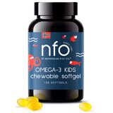 NFO Omega-3 Kids, da 4 anni, gusto Tutti Frutti, 120 capsule masticabili