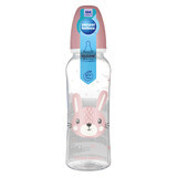 Canpol Baby's, dunne fles, Schattige dieren, roze, vanaf 12 maanden, 250 ml