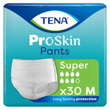 Tena Pants ProSkin, saugfähige Slips, Größe M, 80-110 cm, Super, 30 Stück