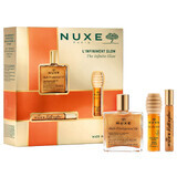 Nuxe Glow Huile Prodigieuse Or Set, Roll-on Öl, 8 ml + Lippenöl, 10 ml + Trockenöl, 50 ml