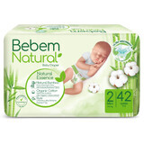 Bebem Natural, Windeln aus Bambus, Größe 2, Mini, 3-6 kg, 42 Stück