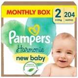 Pampers Harmonie, Windeln, Größe 2, 4-8 kg 204 Stück