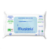 Mustela, cleaning wipes, compostable, unscented, from birth, 60 pieces