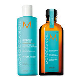 Feuchtigkeitsspendendes Shampoo + Original Pflegeöl, 250 ml + 100 ml, Moroccanoil