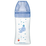 Flasche mit sensorischer Funktion und antikolikischem Flachsauger Flow 2, Large, 0-6 Monate, 270 ml, Dodie
