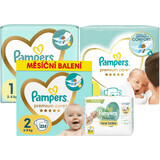 Pampers Maat 1 - Premium Care luiers, babydoekjes Harmonie Nieuw