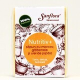 Săpun Natural, Nutritiv plus, Cu morcov, Galbenele și ulei de jojobba, 100 g, Sanflora