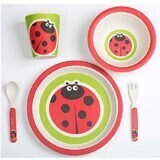 Set de alimentatie Bamboo Ladybug, 5 piese, BabyGo