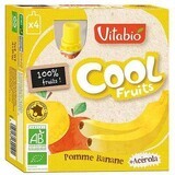 Suc organic de măr, banane și acerola, 4x90 g, Vitabio