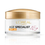 Crema de zi antirid cu efect de lifting si SPF 20 Age Specialist 45+, 50 ml, Loreal