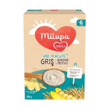 Milupa Cereale Vise Placute Gris cu Banana si Piersica 250g