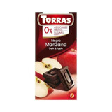 Dunkle Schokolade mit Äpfeln, zucker- und glutenfrei 75g TORRAS