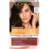 Loreal Paris EXCELLENCE CREME Permanente Haarfarbe 2U dunkelbraun, 1 Stück