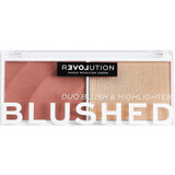 Revolution Relove Colour Play Blushed Rouge- und Highlighter-Duopalette Freundlichkeit, 2,9 g