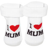 Soxo White Babysocken I Love Mum Nr. 16-18, 1 Stück