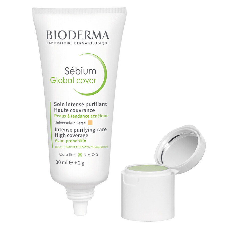 Fluid tratament purifiant si corector Sebium Global Cover, 30 ml, Bioderma