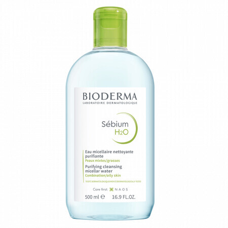 Bioderma H2O Sebium Micellar Solution für Mischhaut und fettige Haut, 500 ml