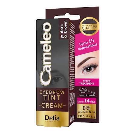 Augenbrauen-Färbecreme Cameleo, Dunkelbraun 3.0, 15 ml, Delia Cosmetics