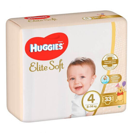 Scutece Elite Soft Jumbo Nr. 4, 8-14 kg, 33 bucati, Huggies