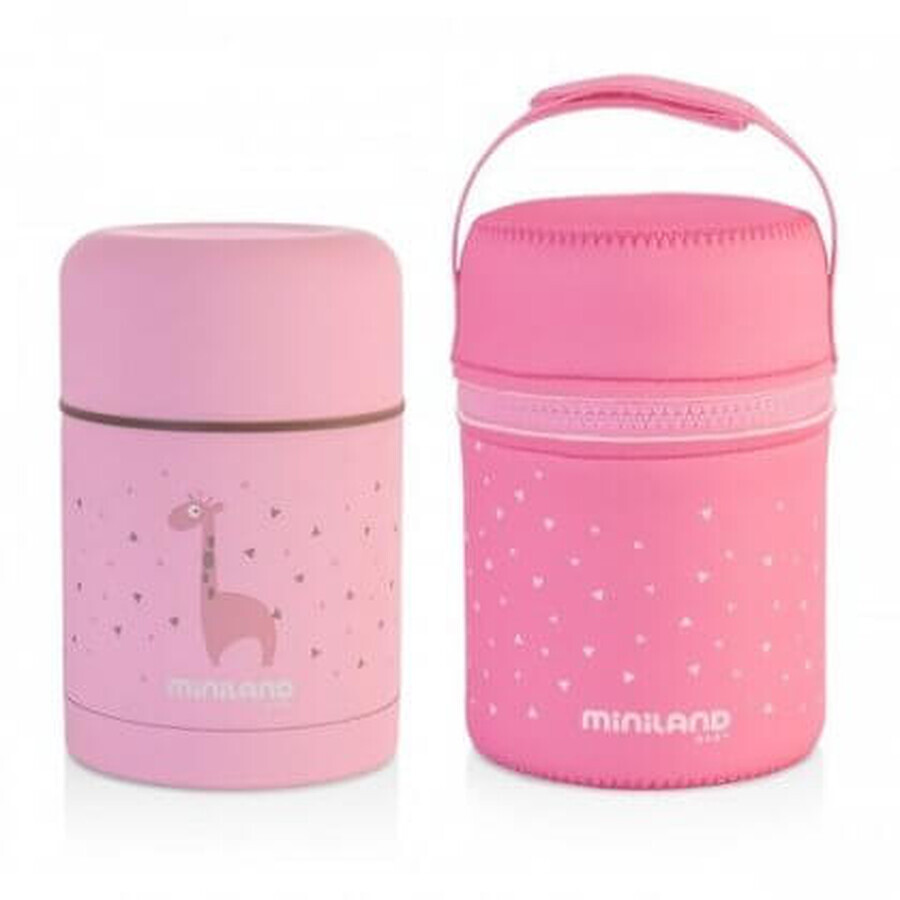 Termos pentru mancare solida Silky Pink, 600 ml, Miniland