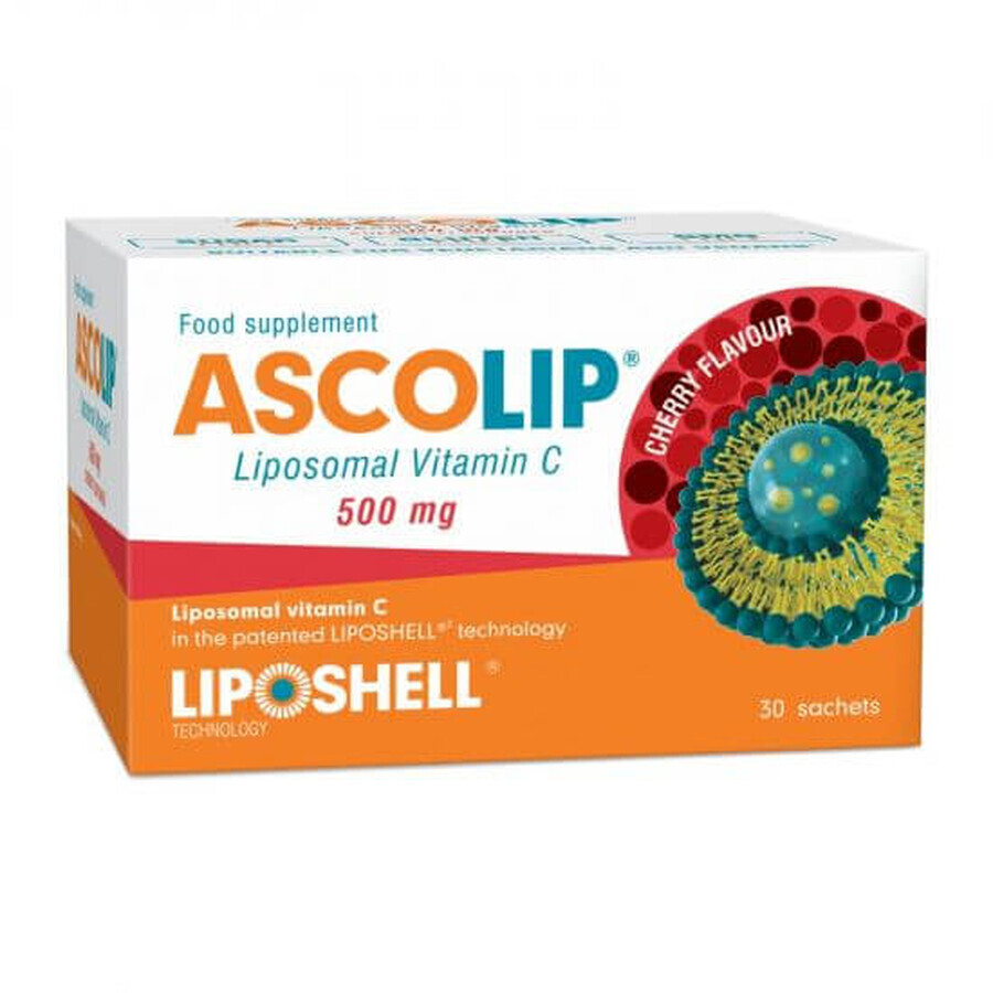 Vitamin C Liposomal mit Kirschgeschmack, 500 mg, 30 Portionsbeutel, Liposhell