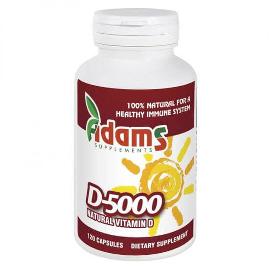 Vitamin D-5000, 120 Kapseln, Adams Vision