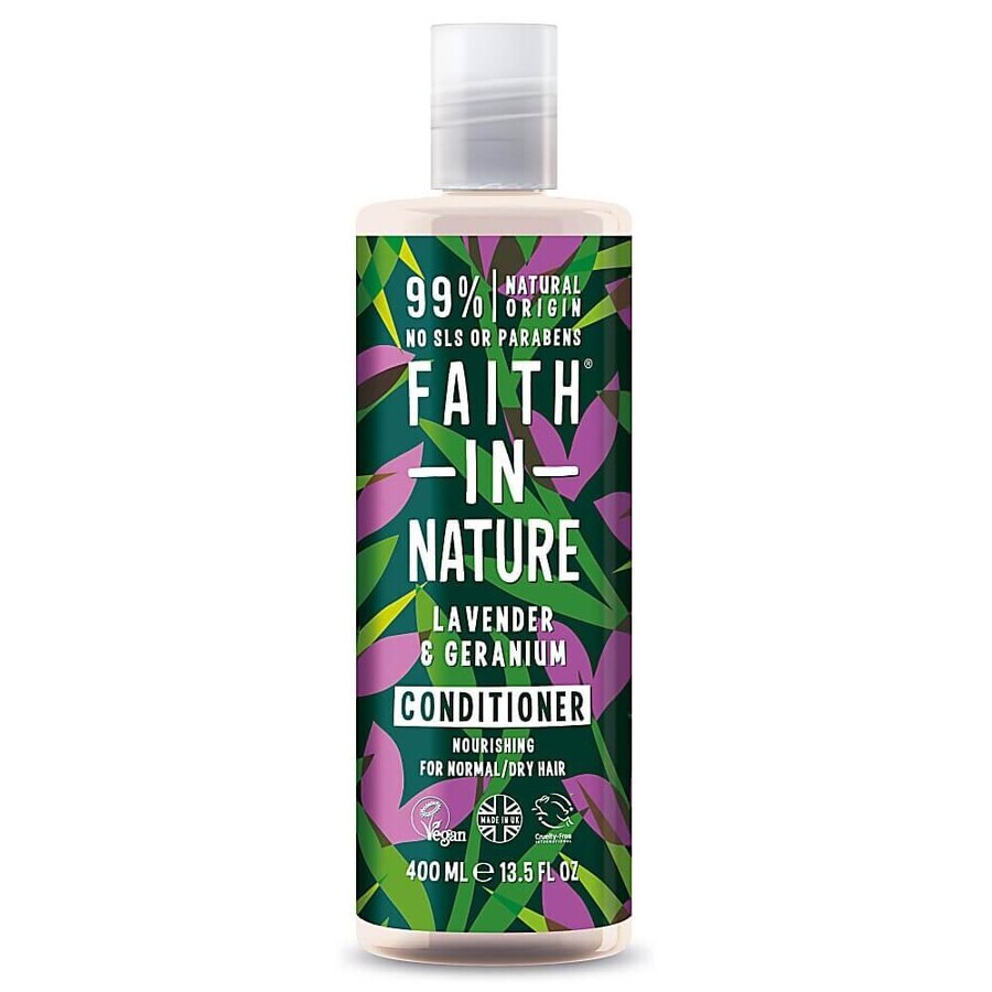 Balsam natural nutritiv cu Lavanda si muscata pentru par normal si uscat, Faith in Nature, 400ml