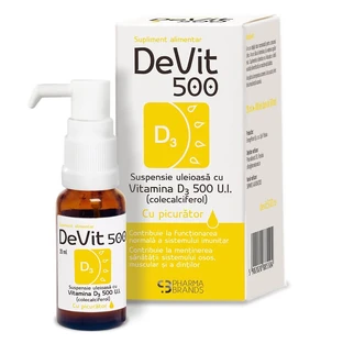 DeVit 500 ölige Suspension mit Vitamin D3 500IU (Tropfer), 20 ml, Pharma Brands