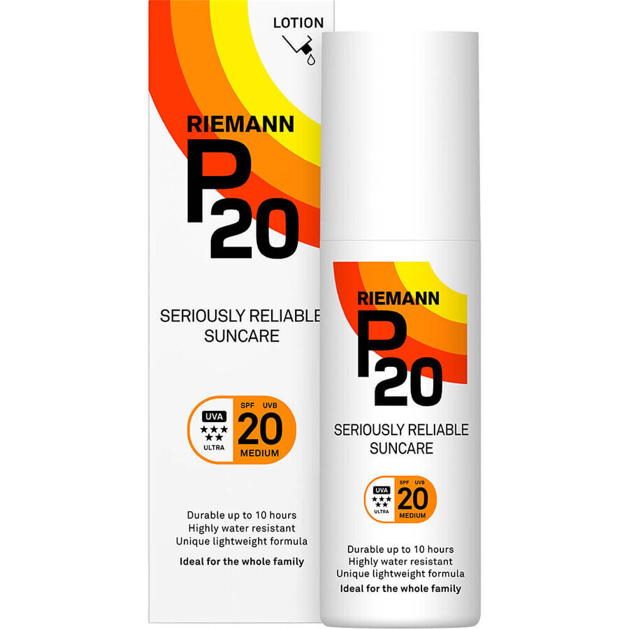 Lotiune de fata si corp cu protectie solara SPF 20, RIEMANN P20, 100 ml