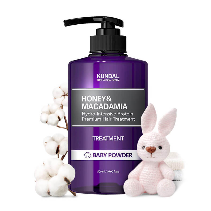 Masca-Tratament Hipoalergenica pentru Par, Extra-Hidratanta cu Proteine, Baby Powder, Kundal, 500 ml