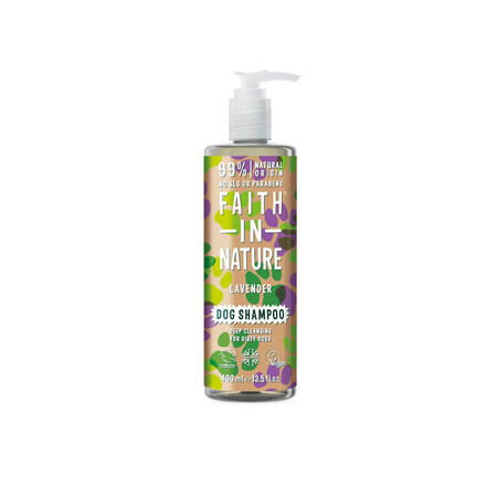 Sampon vegan pentru caini, curatare profunda, cu lavanda, Faith in Nature, 400 ml