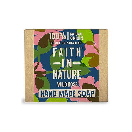 Sapun natural solid cu trandafir salbatic, Faith in Nature, 100 gr