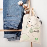 Tote bag bumbac I am natural beauty, Biocart, 270 gr