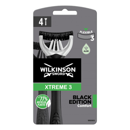 Wilkinson Aparat de ras xtreme 3 black edition, 4 buc